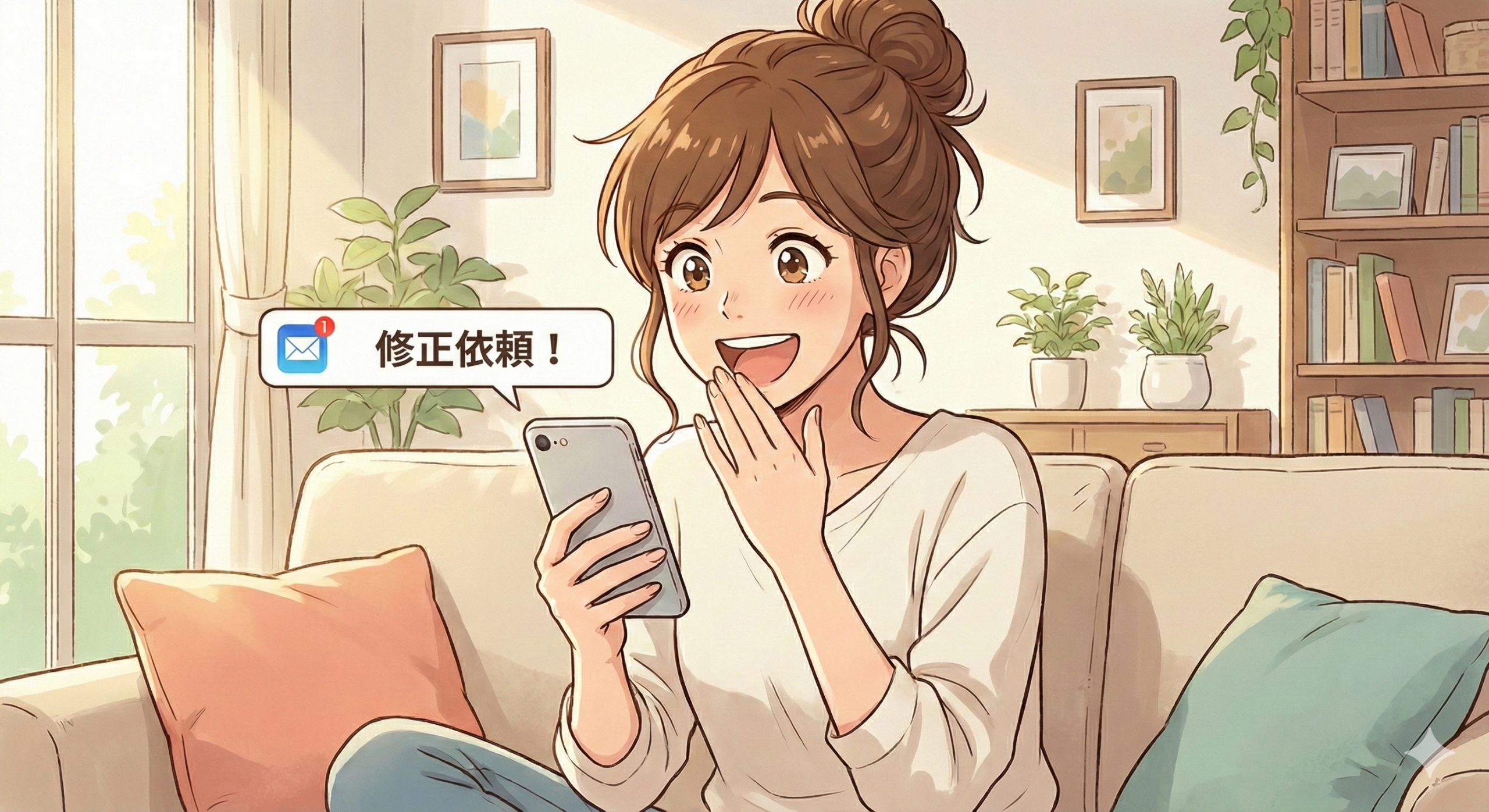 修正依頼が来ても喜んで対応する女性