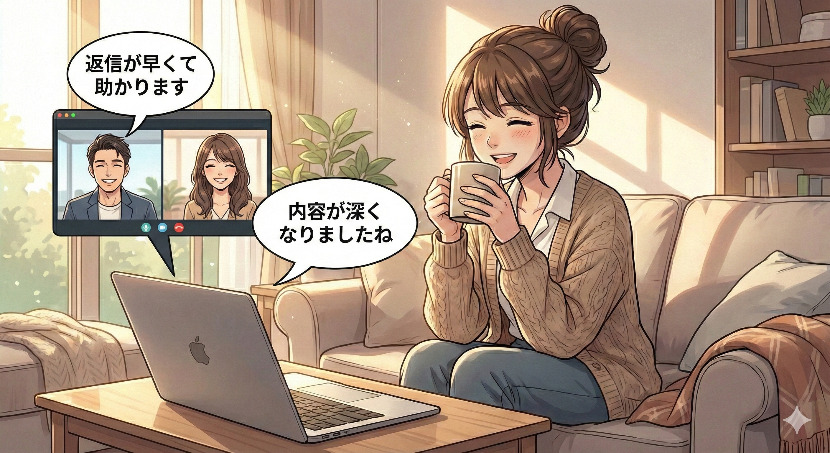 クライアントから褒められる女性