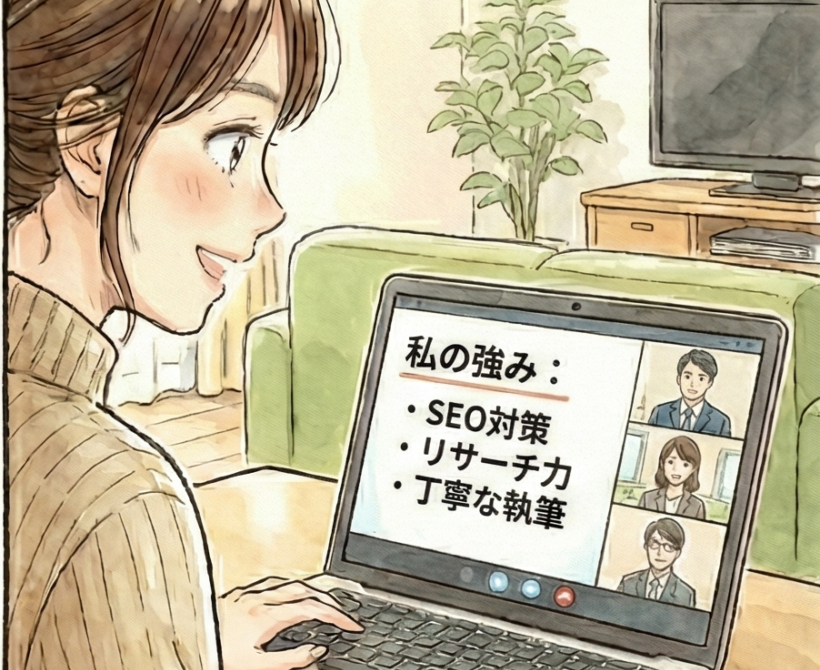 強みをアピールする女性