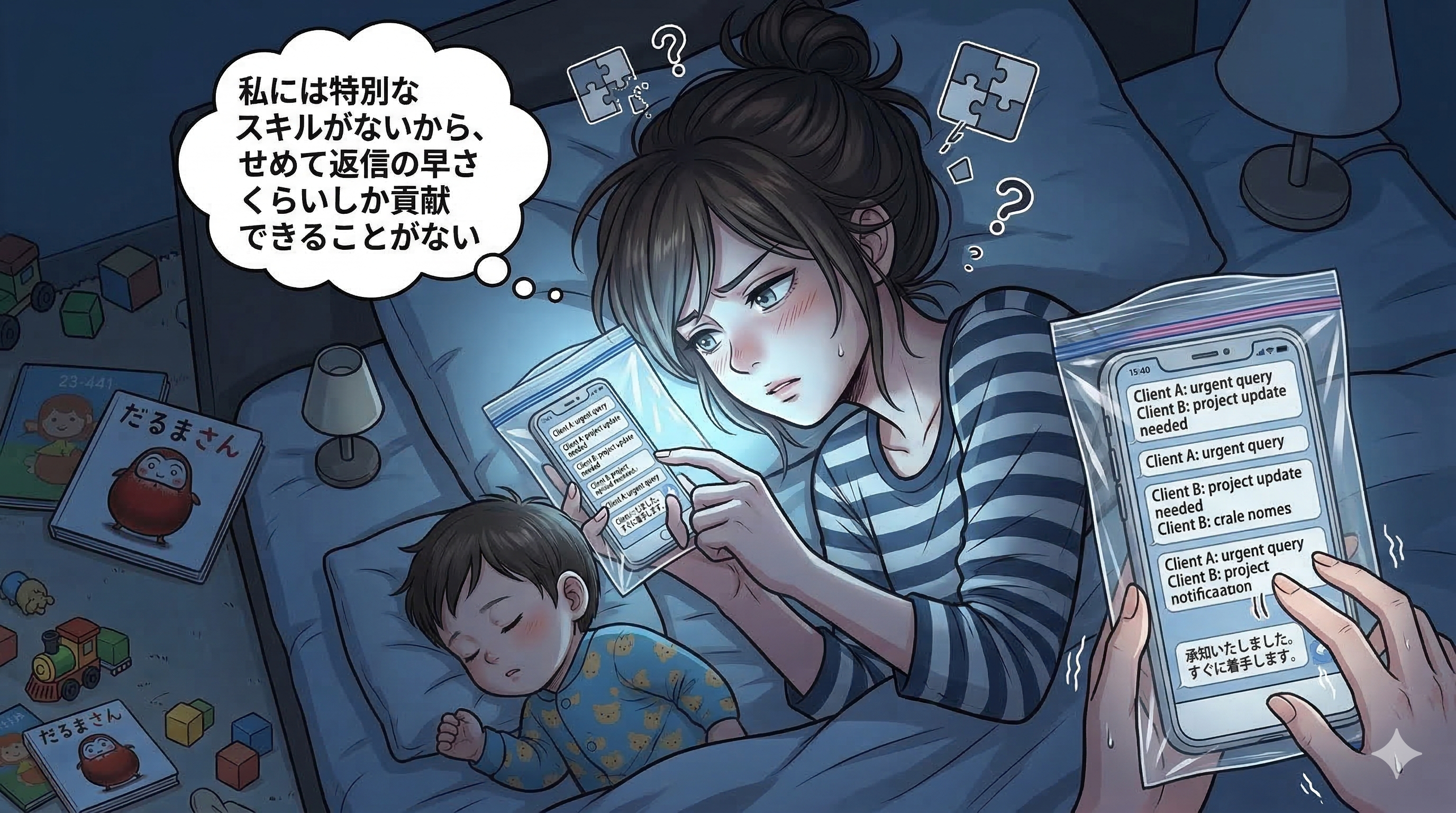 夜中でも即レスする女性