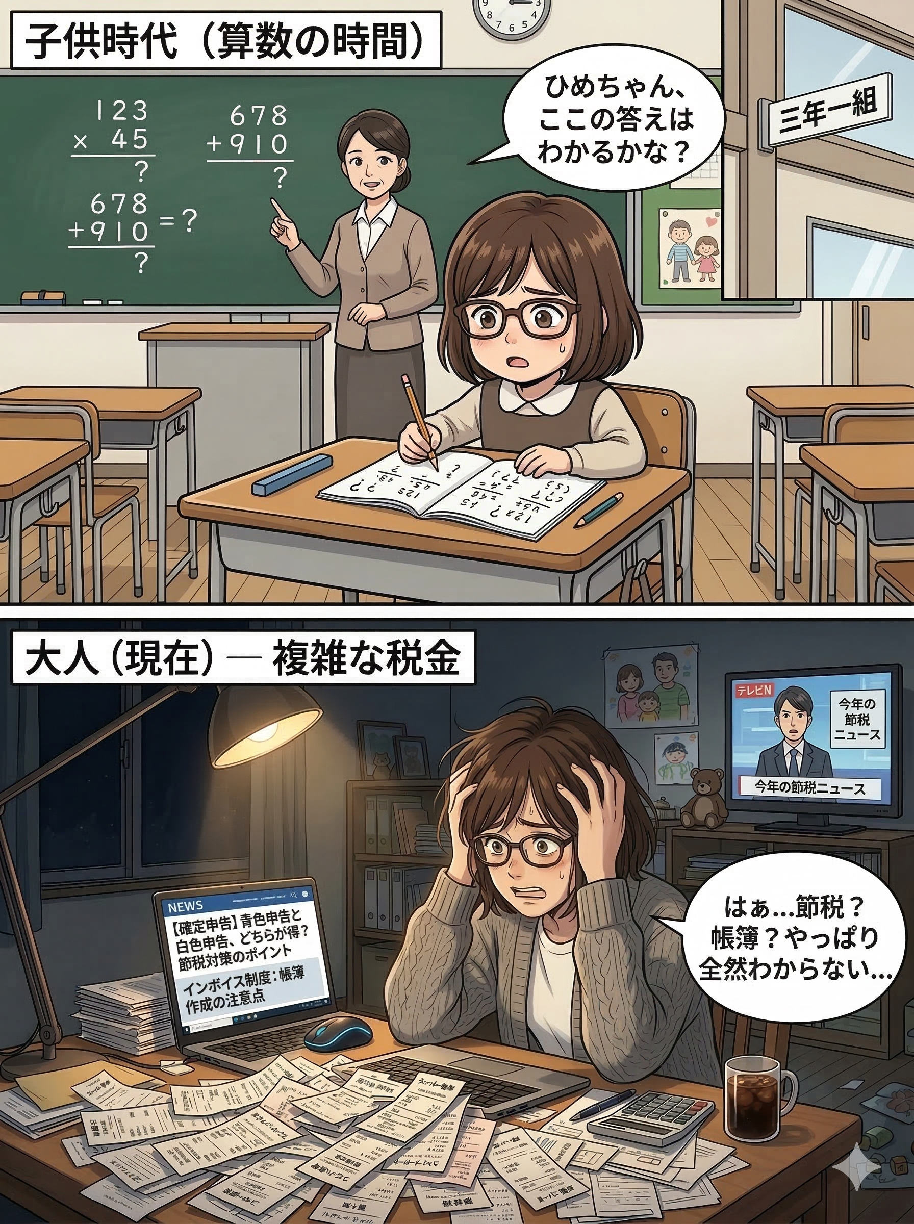 子供と大人の時の画像