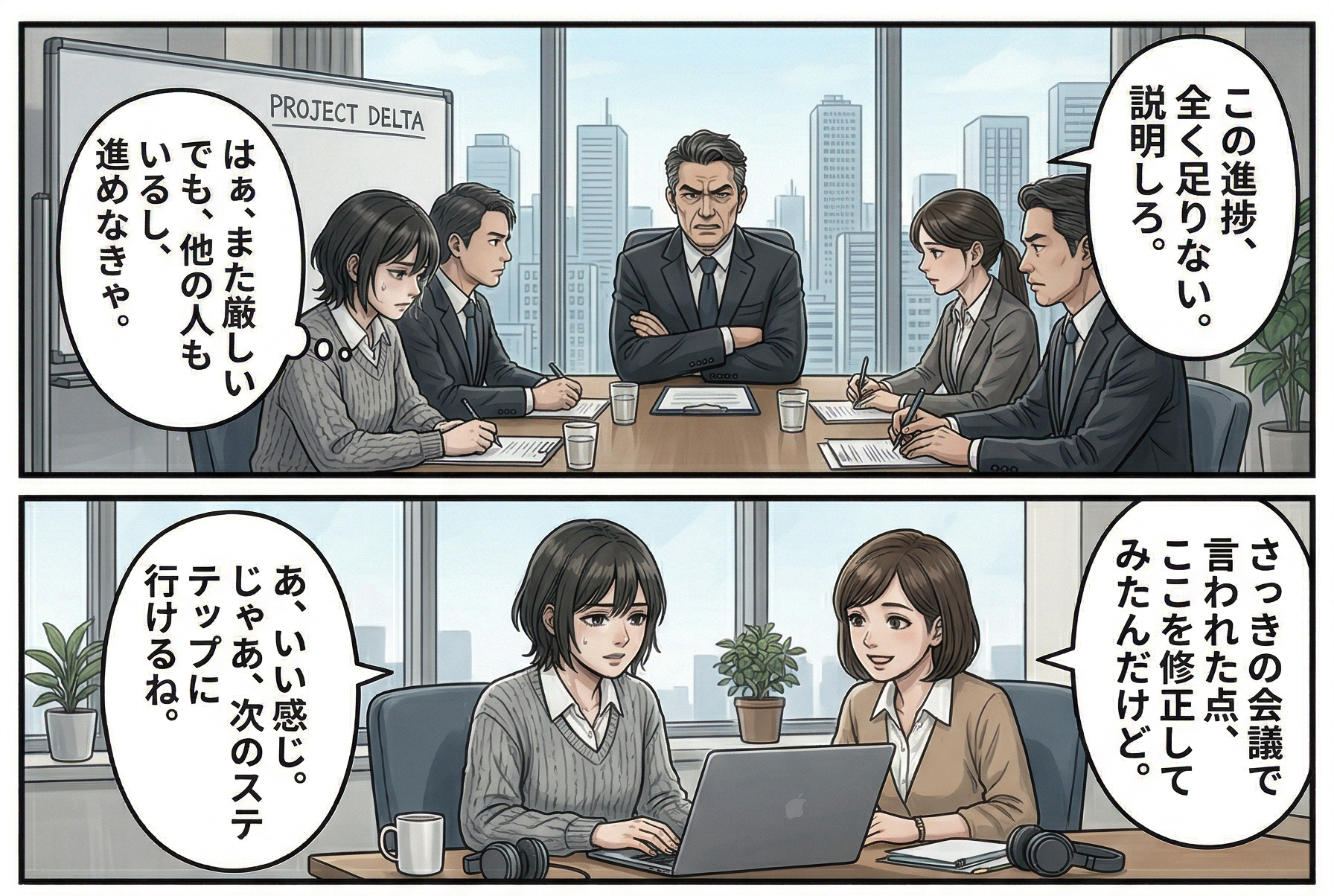 会社員時代の女性のイラスト