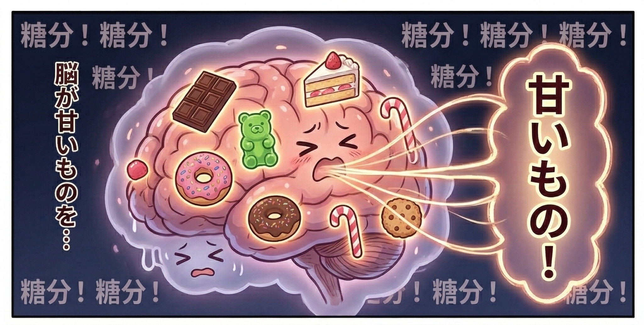 脳が糖分を欲しているイラスト