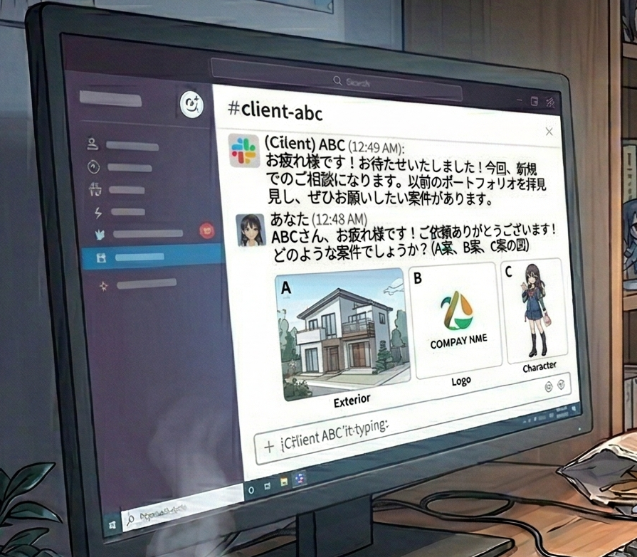 イメージをクライアントに選ばせる画像