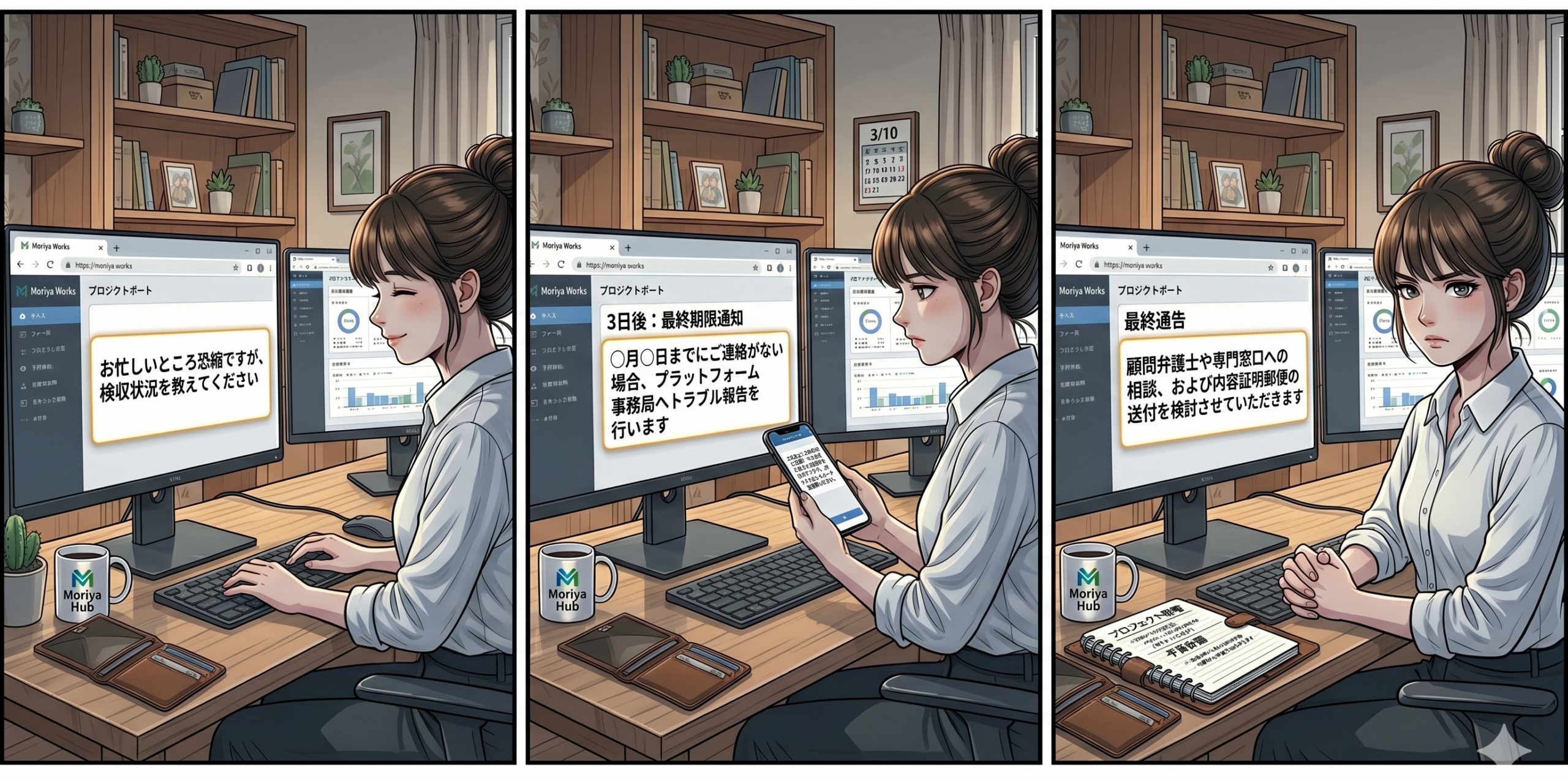 チャットをする女性