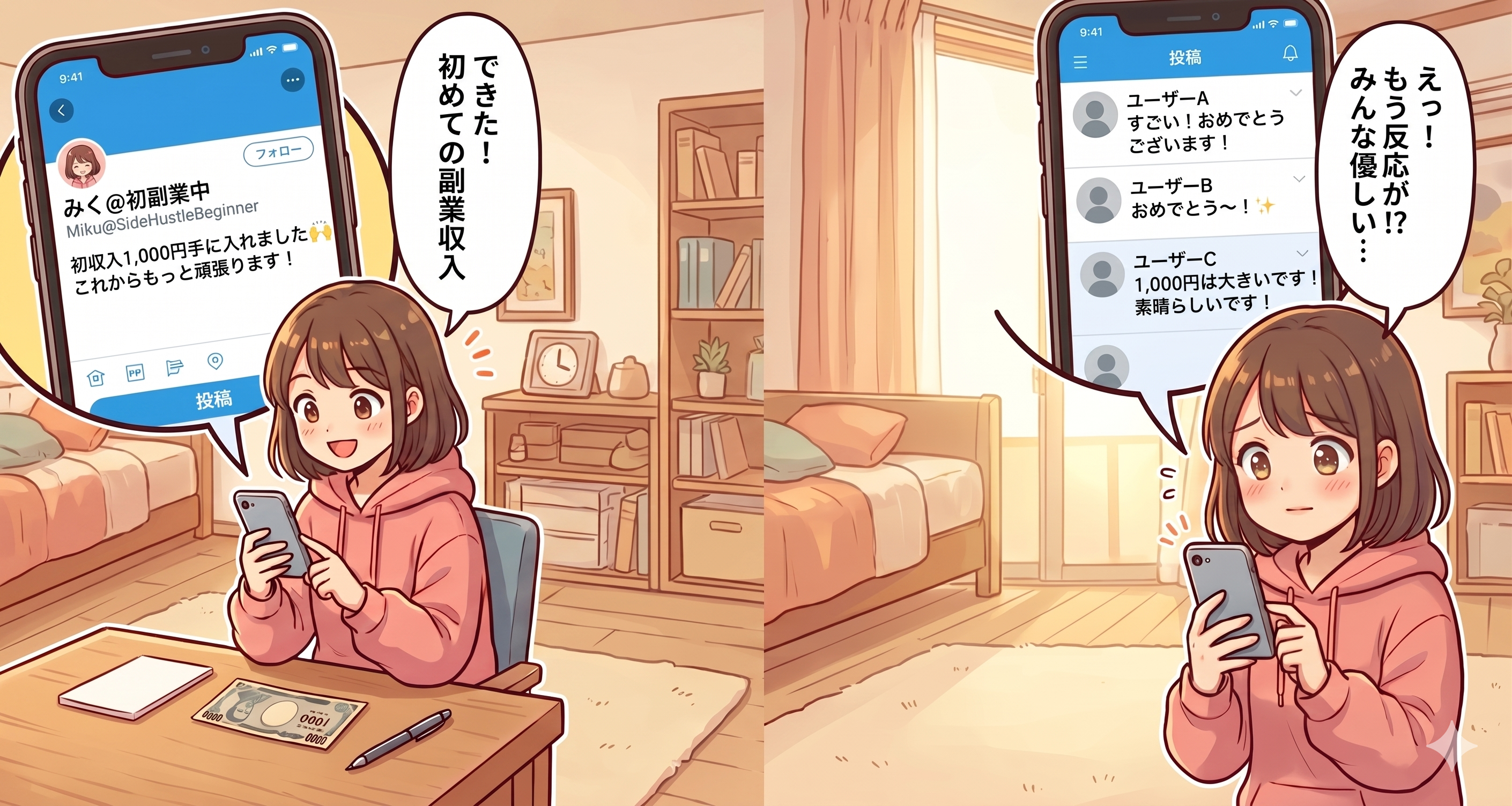 フォロワーから褒められる女性