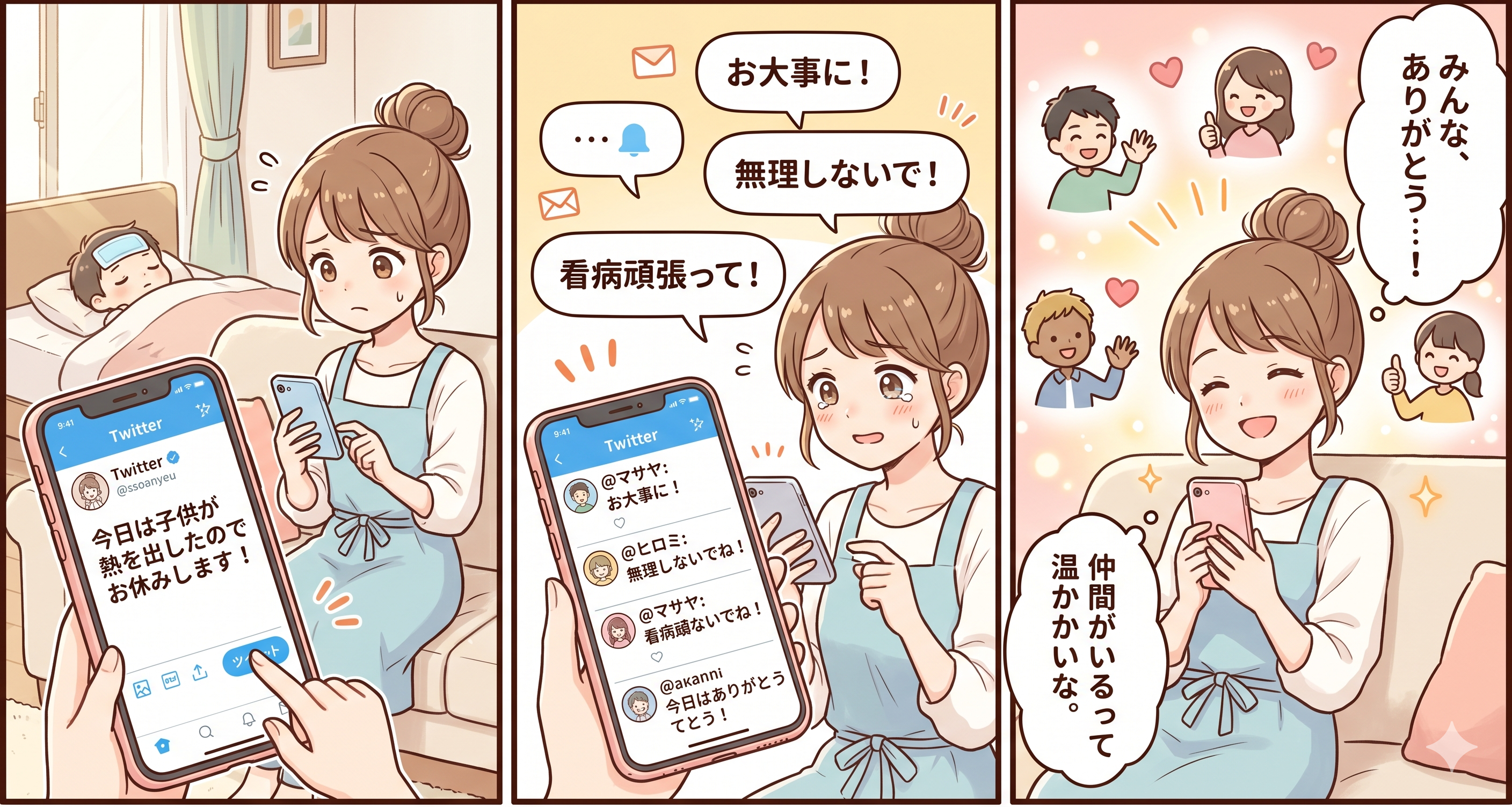Xでフォロワーから温かい言葉をもらう女性