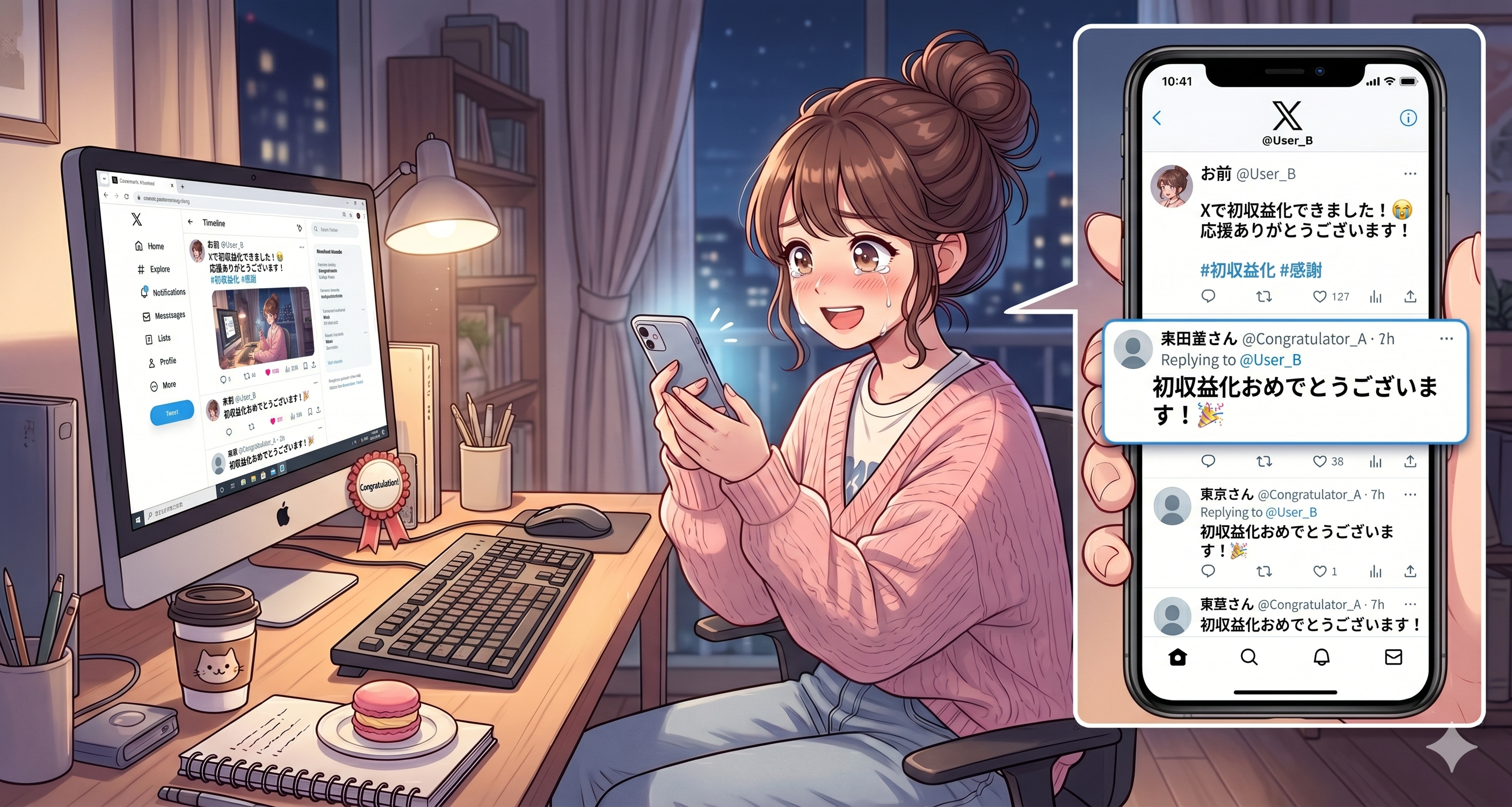 SNSで賞賛を受ける女性