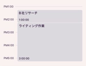 Toggl Trackのスケジュール情報