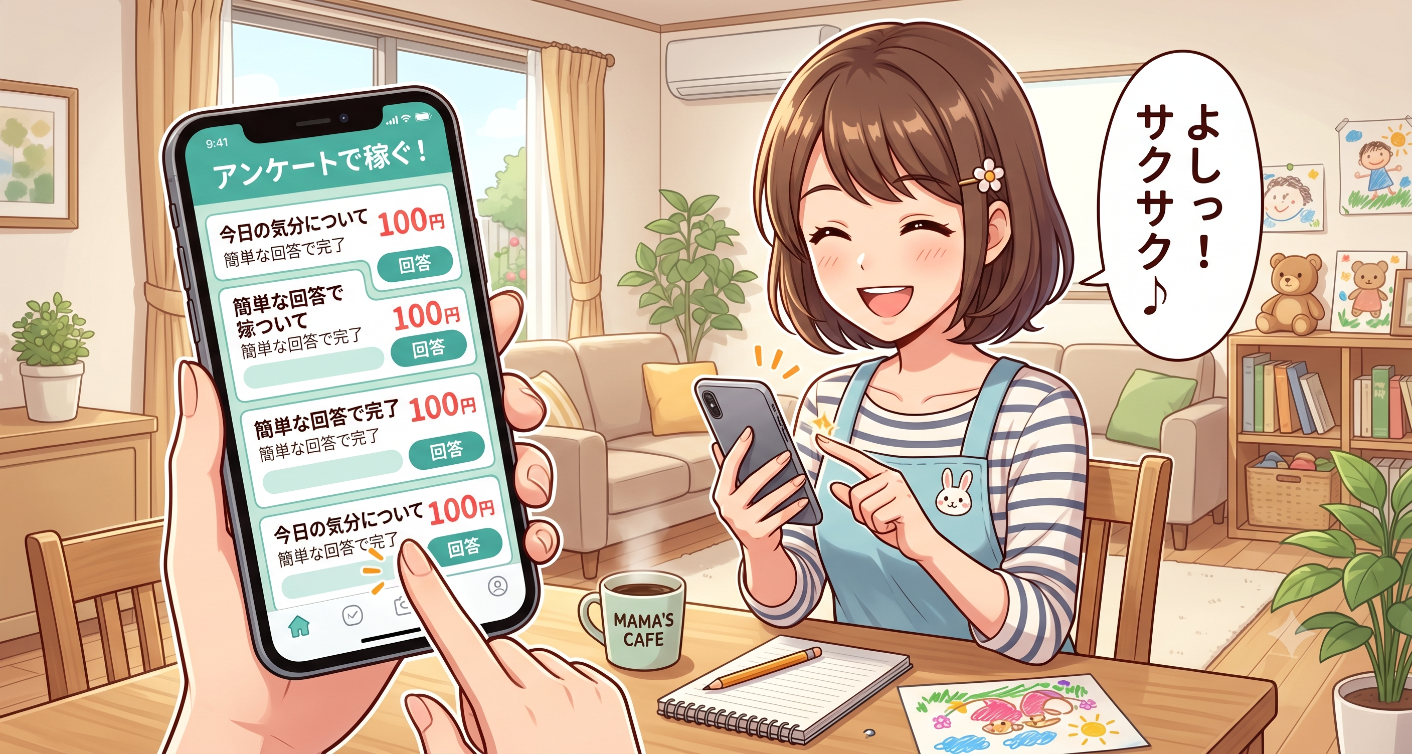 100円案件を選ぶ女性